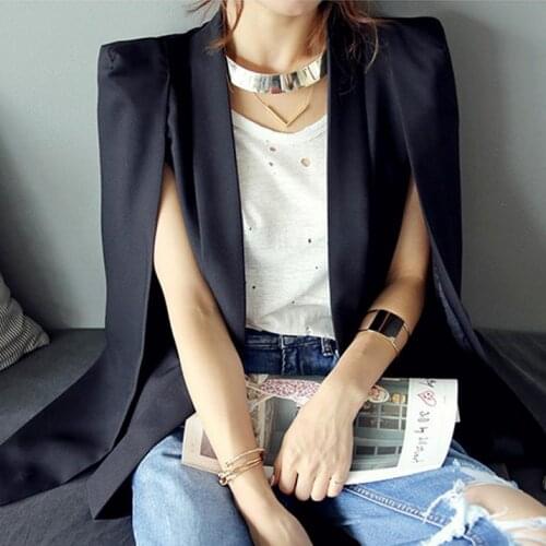 2019 Women Cape Suit Split Long Sleeve Casual Blazer ol Workwear Womens Blazers