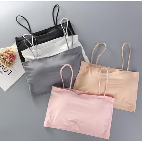 SVOKOR Ice Silk Bralette Women One-Piece Seamless Beauty Back Bra Tube Top Wireless Comfortable Breathable Underwear