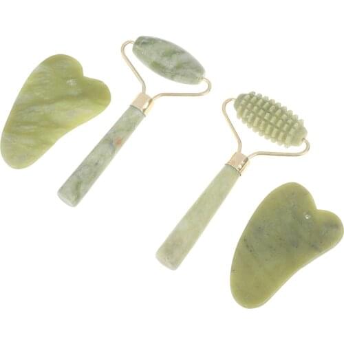 1/2PC Jade Roller Gua Sha Scraper Face Lift Slimming Anti-Aging Wrinkles Massage Tool Skincare Body Guasha Detox Facial Massager