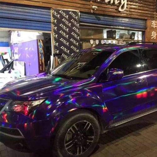 10Mx1.52M Holographic Laser Chrome Silver Car Body Hood Vinyl Wrap Sheet Decals Sticker Roll Colour Change Film
