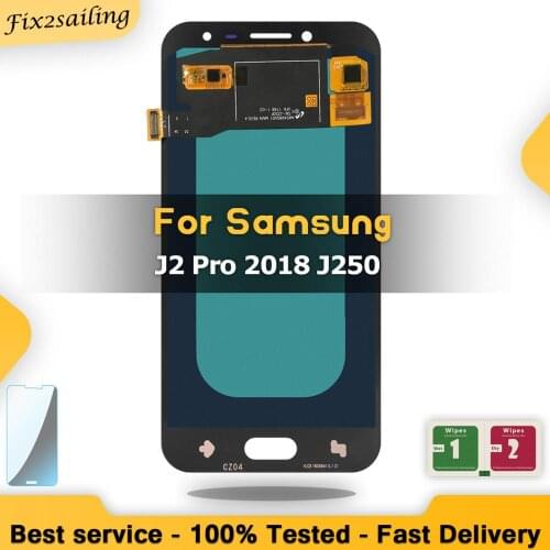 100% Tested Super AMOLED For Samsung Galaxy J2 Pro 2018 J250 LCD Display Working Touch Screen Assembly Panel
