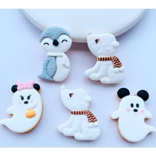 12Pcs New Cute Resin Mini Cartoon Animal Flat Back Cabochon Scrapbook Kawaii DIY Embellishments Accessories A59