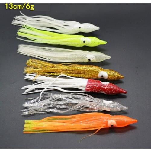 13cm/6g Artificial Octopus Bait High Quality Silicone Fishing Bait Anti-Corrosion Bionic Freshwater Octopus Lure Soft Lures