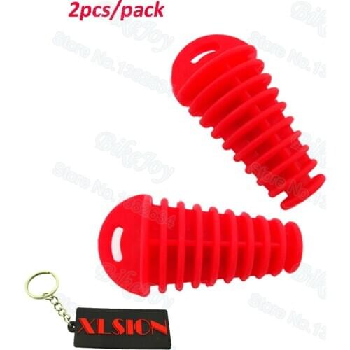 2pcs/pack Muffler Exhaust Pipe Bung Cleaner Wash Plug Red for MX Dirt Pit Bike ATV UTV Quad Buggy Motorcycle Snowmobile