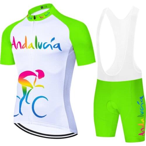 2021 Andalucia team cycling jersey men spain cycling clothes summer quick dry bike jersey uniformes de ciclismo para hombre