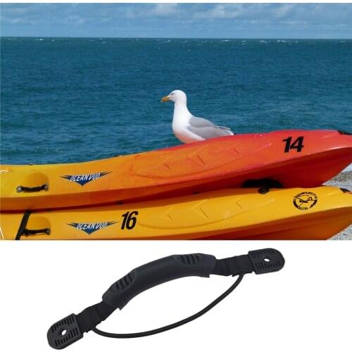 28.5cm Black Kayak Canoe Boat Side Mount Carry Handle Fixing Paddle + Bungee Cord Accessory