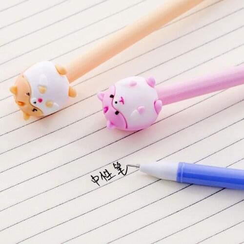 4pcs 0.5mm Kawaii Hamster Gel Pen Signature Neutral Pens Stationery Student Writing Tool School Office Supplies Novelty