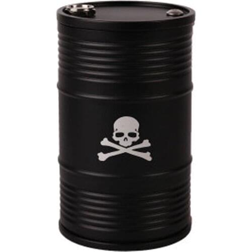 Car Aluminum Alloy Oil Drum Storage Tank Home Red Skull Ashtray Cylinder Cigarette Case Box Gift 98mm*60mm