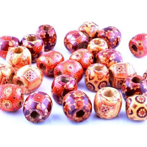 Free Shipping 50pcs/lot Natural Wood Dye Wooden Painted Drum Spacer Beads 17x16mm Pick Color For Jewelry Making DIY