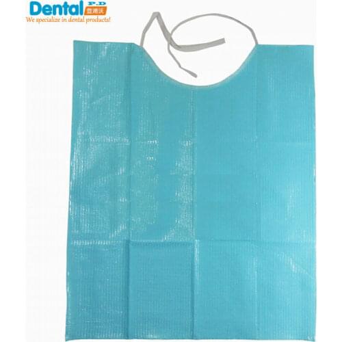 Free shipping Disposable Dental bib with tie 2ply paper + 1ply film dental treatment material accessory dental bib