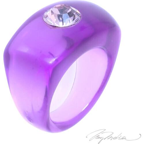 Design ring Methacrylate Violet METAREC Collection CROWN