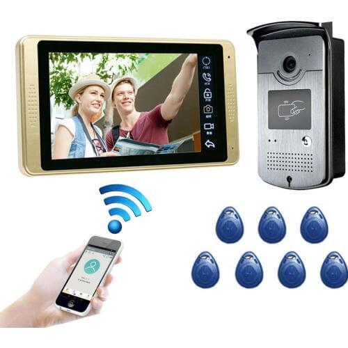 Wifi video intercom doorbell system Smart video doorphone wireless 7" touch screen HD wired video door phone camera RFID