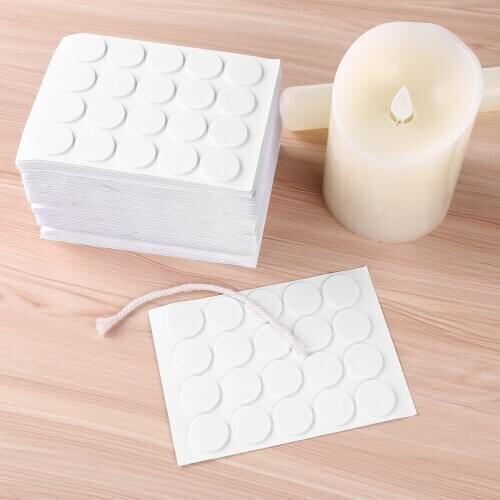 600/1000pcs Candle Wick Stickers Candle Making Sticker Heat Reasistance Double-Sided Stickers for Candle DIY Making Stickers