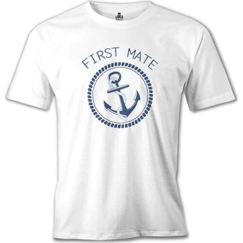 First Mate - Archor White Men Women Unisex Tshirt High Quality Famous Turkish Fabric and Textile T-shirt Production printed T-Shirt