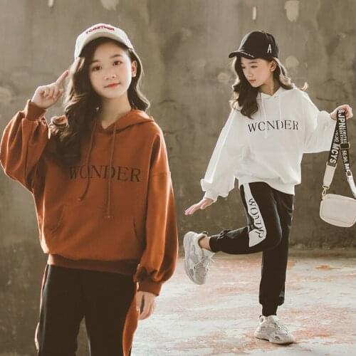 Top Quality Autumn Girls Clothing Sets 2pcs Hoodies+pants Casual Sweatshirts Teenage Girls Sports Suits Fashion Clothes 4-14T