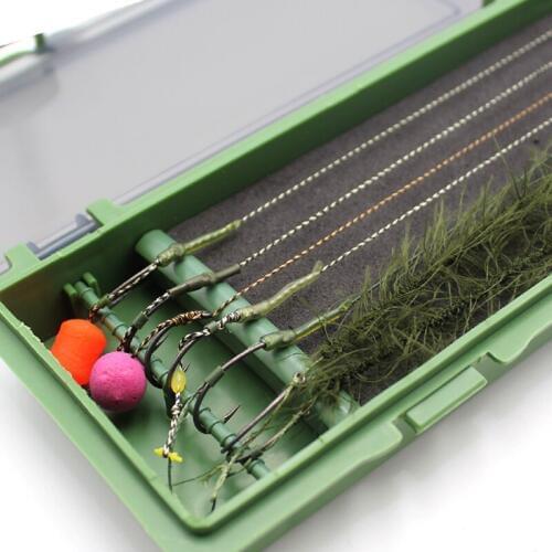Carp Fishing Rig Box Hair Rig Wallet Carp Fishing Tackle Box Stiff Hair Rig Board with Pins Storage Box For Fishing Line
