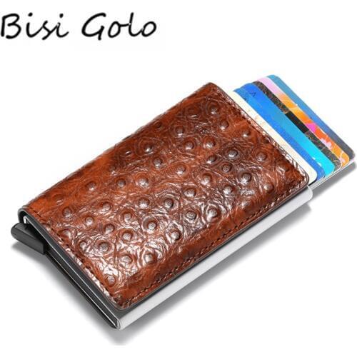 BISI GORO 2020 Casual Protector Smart Wallet Metal RFID Aluminum Box Slim Card Holder Men and Women Unisex ID Holder Card Case