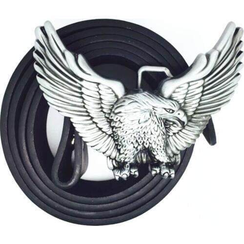 The cowboys of the west belt GuXi wear-resisting zinc alloy eagle PU belt is 4.0 CM
