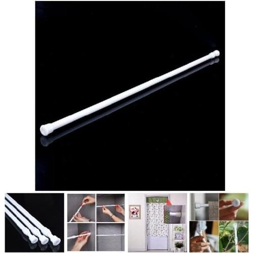 Bathroom Adjustable Curtain Rod Metal Spring Loaded Bathroom Bar Shower Extendable Telescopic Poles Rail Hanger Rods