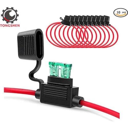 NI-FH01 Inline Fuse Holder 14AWG Wiring Harness ATC/ATO 30AMP Blade Fuse Automotive Fuse Holder - 10 Pack