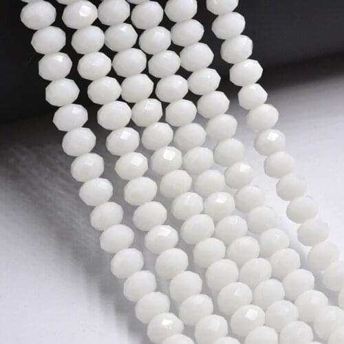 New! Porcelain white Color 4MM 140piece/lot Rondelle Glass Crystal Stand Beads Free Shipping Wholesale