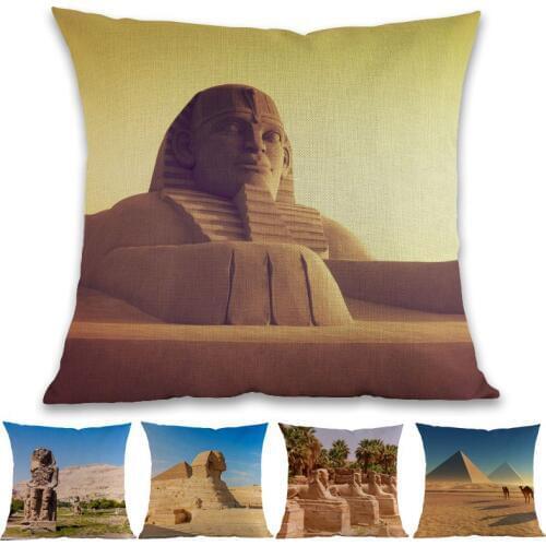 Sights Of Ancient Egypt Pyramids Sphinx Valley Of The Kings Temples Of Ramses Pillow Case Home Sofa Decoration Cushion Cover