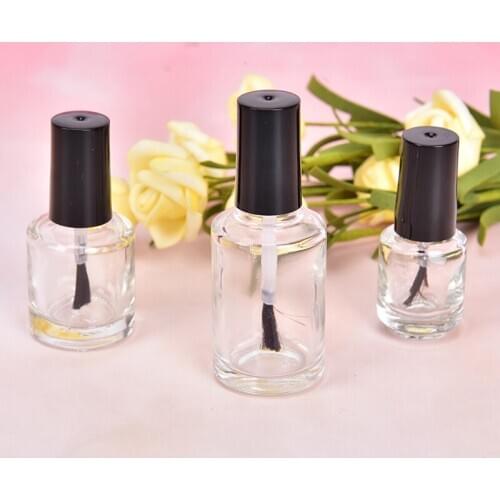 1pc Transparent Glass Nail Polish Bottle Empty Cosmetic Containers Nail Glass Bottles With Brush 5ml/10ml/15ml