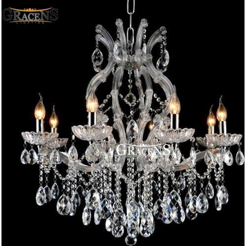 Luxury Classic Crystal Chandelier Light Fixture Maria Theresa Crystal Luste Clear Color For Living Room
