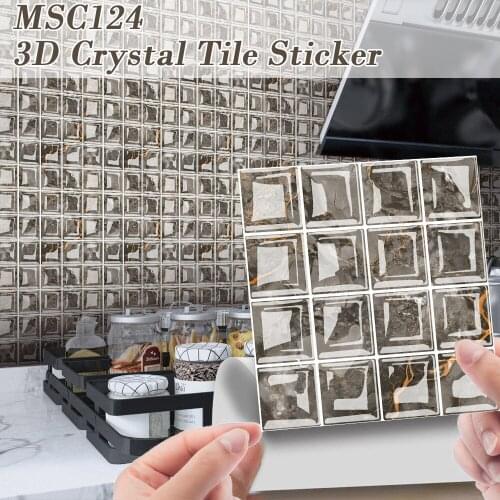 Mosaic Tile Sticker 3D Self-Adhesive Removable Wall Paper Tile DIY Craft Decoration for Kitchen Bathroom Muurstickers