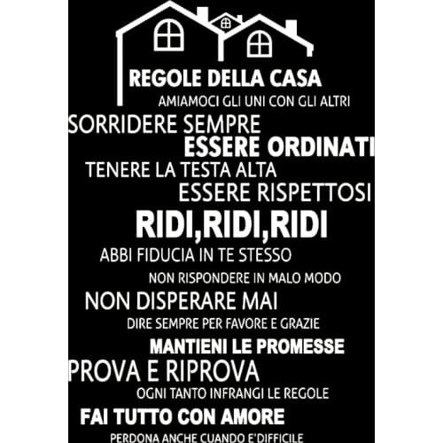 Removable Italian Quote Wall stickers for Murals Home Decor Vinyl Decals Family Quote in Italian House Decoration Decal RU414