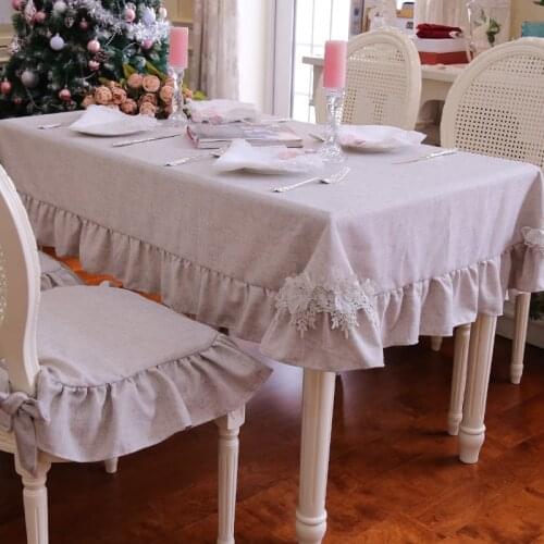 European style Linen Tablecloth rectangular table cover tea table dustproof tablecloth household living room kitchen table cover