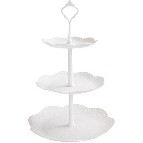 Creative 3-Tier Cupcake Stand Cake Dessert Wedding Event Party Display Tower Plate New Fruit Cake Storage Shelf Kitchen Househel