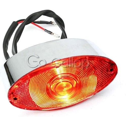 CUSTOM UNIVERSAL MOTORCYCLE REAR BRAKE TAILLIGHT LIGHTS RED LENS PLATE LIGHT