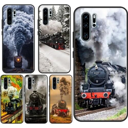 Vintage Steam Train Railway Case For Huawei P30 Lite P40 P20 Pro Mate 20 Lite Honor 20 9 8 X 10i P Smart Z Nova 5T