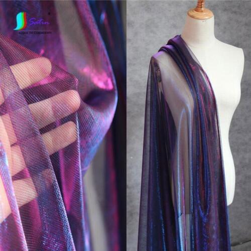 High Quality Dress,Skirt Handmade Material Multicolor Cloth,Gradient Color Blue Purple Tulle Symphony Gauze Fabric S0194L