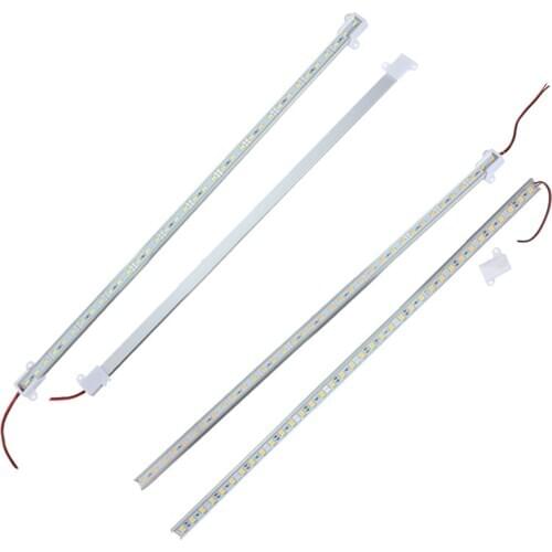 WSFS Hot 2x 50CM 12V 36 LED 5630 SMD Hard Strip Light Aluminum Shell With End Cap