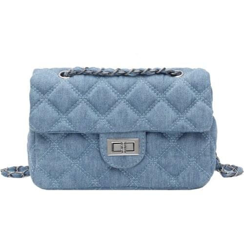 Women denim Quilted Bag Female Luxury Handbags Women Bags Designer Main Femme 2022 Fashion chain Shoulder Bag