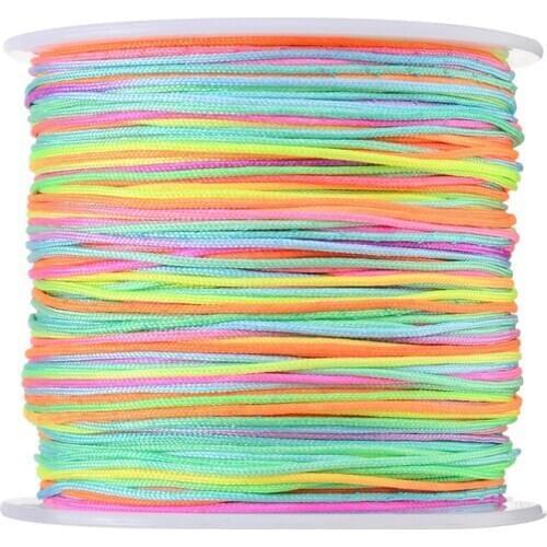 1 Roll 45m Colorful Nylon Cord 0.8mmThread Chinese Knot Cord Macrame Rattail Bracelet Braided String for Jewelry Beading Rope