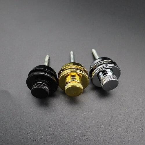 1Pcs Guitar Strap Locks Bass Strap Lock Buttons Metal Flat Round Head for Electric Guitar Accessories