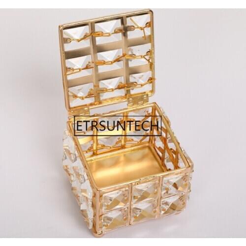 20pcs Mini Earring Ring Jewelry Storage Box Crystal Organize Holder with Cover Home Desktop Decoration
