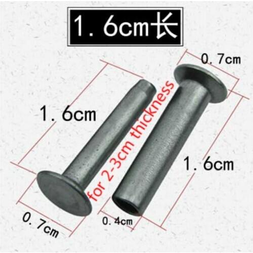 200 sets/LOT LENGTH 1.6CM THICKNESS 2-3CM Stainless Steel Rivet Hardware Fasteners for Knife Wood Handle DIY riveting Tools