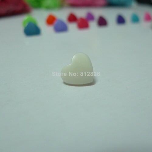 200 Sets #B22 IVORY WHITE T5 Glossy KAM Heart Shaped Snap Buttons 25 Colors Available in Stock