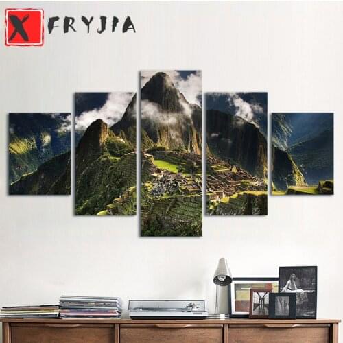 5pcs diamond painting Machu Picchu Peru Mountains Clouds Hills Landscape rhinestones mosaic 5d diamond embroidery full drill