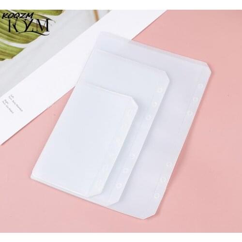 5PCS Binder Pockets A5 A6 A7 Binder Folders for Notebook Binder Transparent Document Filing Bags Notebook Binder