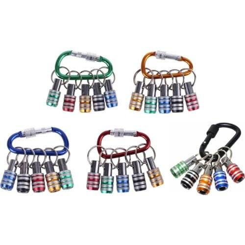 5pcs 1/4 Inch Hex Shank Keychain Extension Bar Screwdriver Bits Holder Socket