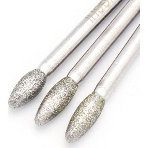 URANN 5pcs/set Diamond Grinding Head Egg-shaped 3/4MM Boron Nitride Grinder Ceramic Glass Jade Carving Polishing DIY Rotary Tool