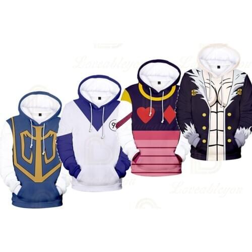 Anime Hunter Cosplay Hisoka HISOKA Jie Kurapika 3d Printing Unisex Hooded Pullover Children Adults Spring Autumn Hoodies