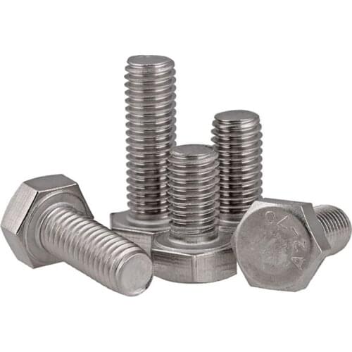 1pcs M10 M12 Hexagon Hex Head Bolts Full Thread Screws A2 Stainless Steel Fastener