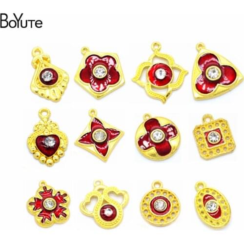 BoYuTe (50 Pieces/Lot) Gold Plated Charms Pendant DIY Earrings Necklaces Bracelets Jewelry Making Accessories