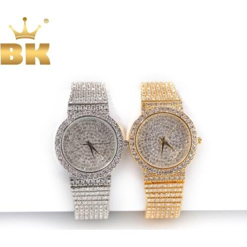 THE BLING KING Womens Luxury Casual Automatic Watch Stainless Steel Iced Out Bling Waterproof Wrist Watches Gift For Women